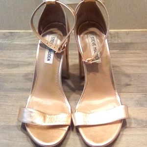 Steve Madden Carrson Two Piece Sandals Heels Ankle Straps Shoes Size 8